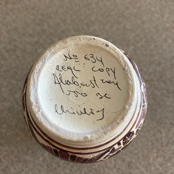 Greek antique style small alabaster pitcher with handle, handmade, vintage - Picture 9 of 9